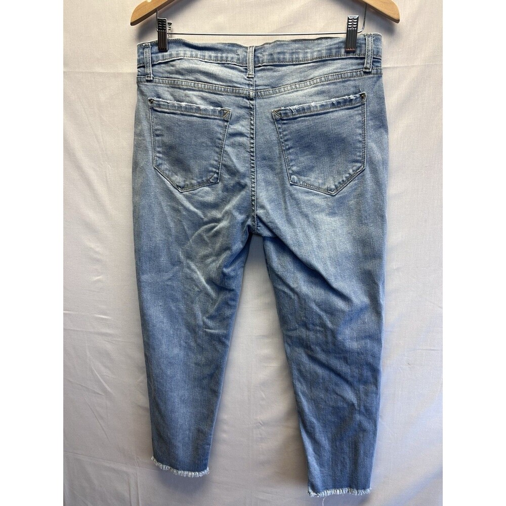 Kensie Jeans Effortless Skinny Crop Light Wash Raw Hem Women’s 10 - Picture 7 of 7